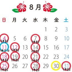 【ドリーム歯科】8月休診日の案内✨